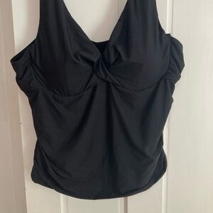 Apt. 9 Black Tie Front Sleeveless Swim Bodysuit